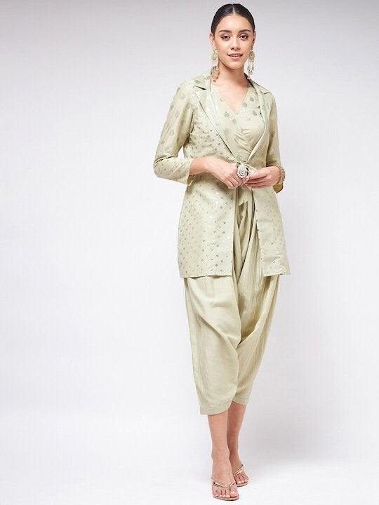 Dhoti dress with outlet jacket