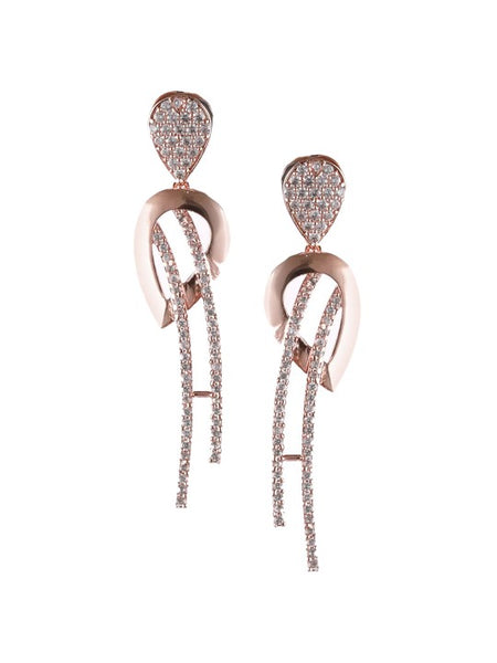 Rose Gold-Plated CZ-Studded Jewellery Set VitansEthnics