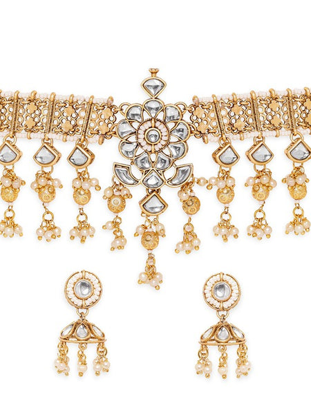 22K Gold-Plated Kundan Studded Jewellery Set VitansEthnics