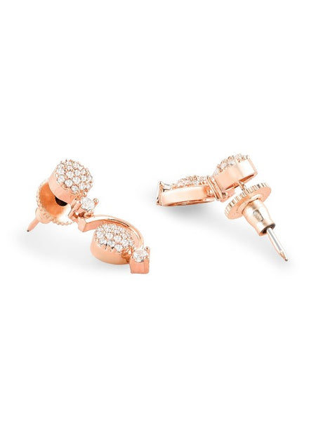 Rose Gold-Plated Cubic Zirconia-Studded Jewellery Set VitansEthnics