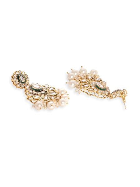 Gold-Plated Kundan-Studded & Beaded Bridal Jewellery Set VitansEthnics