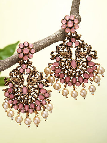 Pink Classic Drop Earrings VitansEthnics