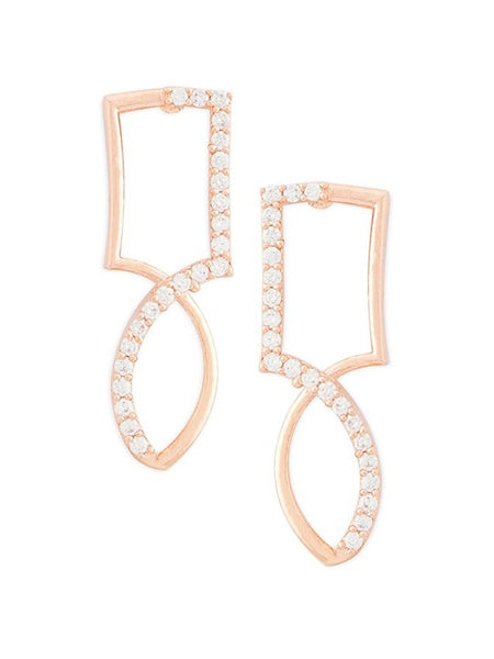 Rose Gold-Plated & White CZ-Studded Jewellery Set VitansEthnics