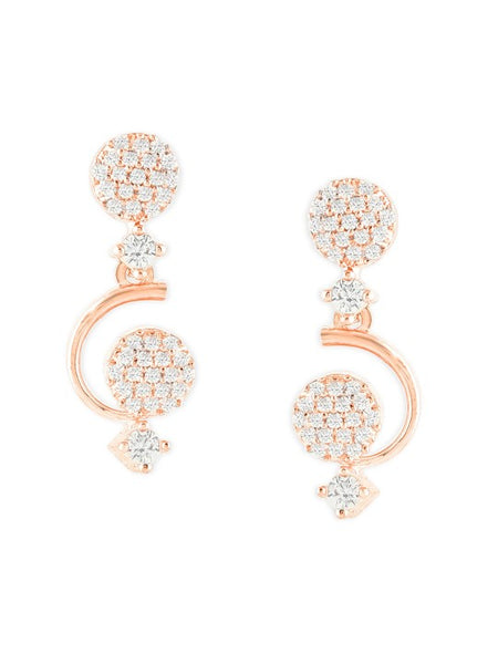 Rose Gold-Plated Cubic Zirconia-Studded Jewellery Set VitansEthnics