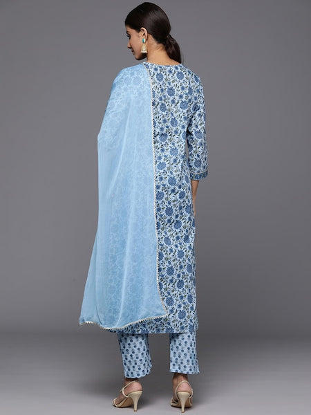 Copy of Women Floral Yoke Design Sequinned Kurta & Trousers With Dupatta VitansEthnics