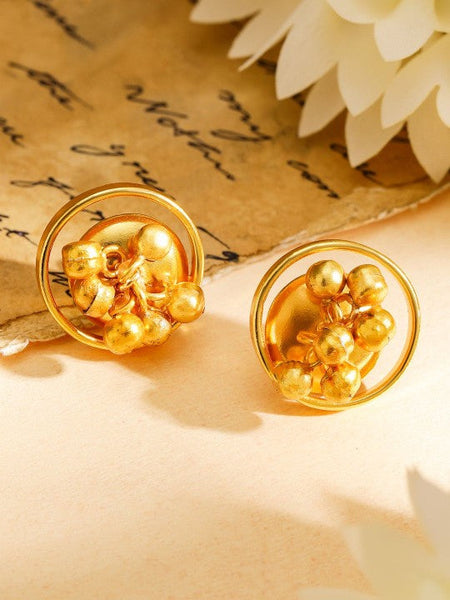 18K Gold-Plated Contemporary Necklace & Earring Set with Beaded Detailing VitansEthnics