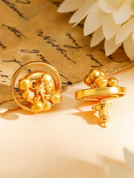 18K Gold-Plated Contemporary Necklace & Earring Set with Beaded Detailing VitansEthnics