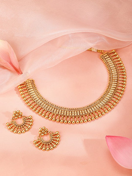 Women 18k Gold Plated Beaded Jewellery Set VitansEthnics