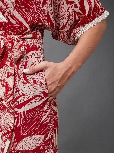 Women Floral Printed V-Neck Jumpsuit VitansEthnics