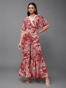 Women Floral Printed V-Neck Jumpsuit VitansEthnics