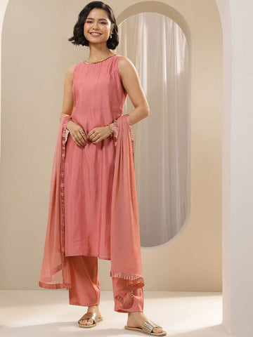 Women Regular Beads and Stones Kurta with Trousers & With Dupatta Indian Suit Set VitansEthnics