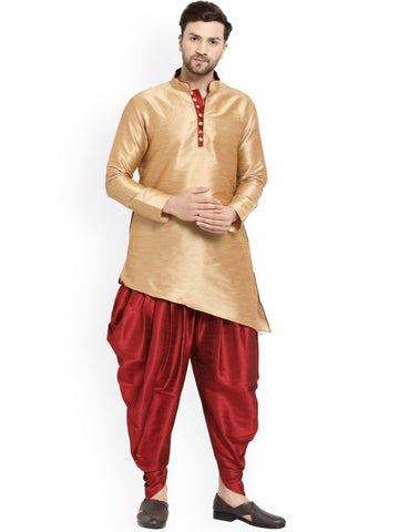 Ethnic Motifs Printed Mandarin Collar Designer Kurta with Dhoti Pants