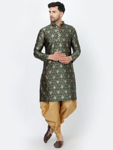 Green Ethnic Zari Work Regular Straight Kurta with Salwar