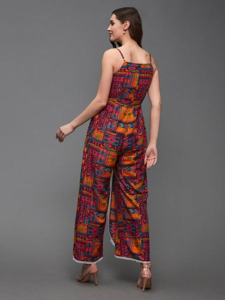 Women Abstract printed Square Neck Jumpsuit VitansEthnics