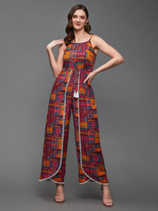 Women Abstract printed Square Neck Jumpsuit VitansEthnics