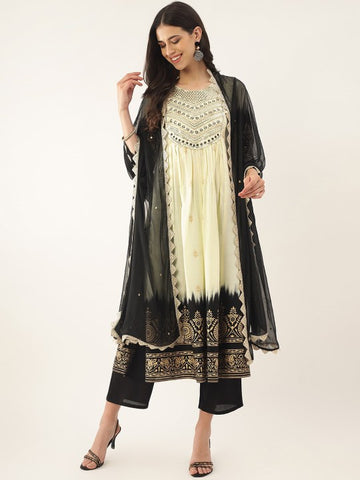 Women Ethnic Embroidered Empire Thread Work Pure Cotton Kurta With Palazzos Set (Copy) VitansEthnics