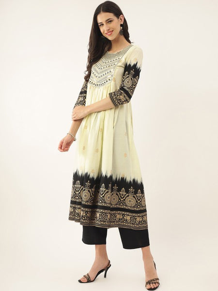 Women Ethnic Embroidered Empire Thread Work Pure Cotton Kurta With Palazzos Set (Copy) VitansEthnics