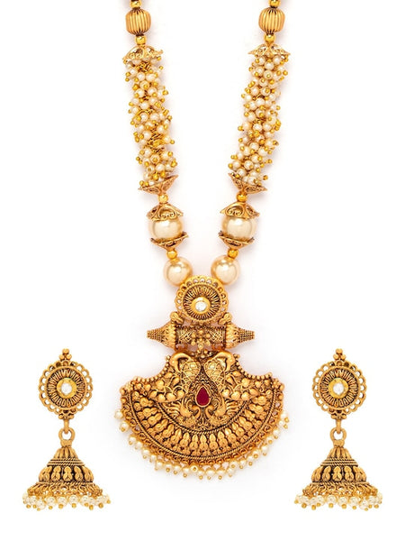Women Gold-Plated Handcrafted Jewelry Set VitansEthnics