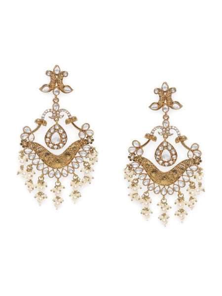 Gold-Plated Geometric Drop Earrings VitansEthnics