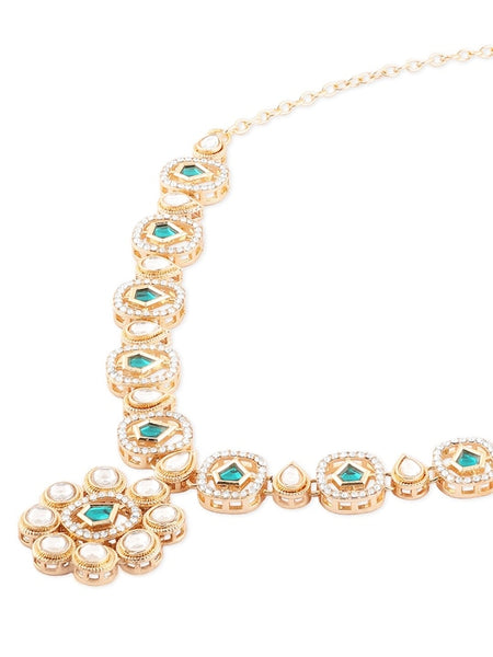 Gold-Plated AD & Kundan-Studded Jewellery Set VitansEthnics