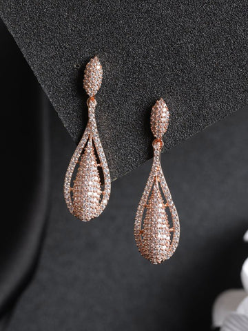 Contemporary Gold-Plated Drop Earrings VitansEthnics