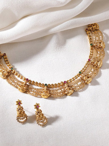 22K Gold-Plated CZ-Studded Jewelry Set VitansEthnics