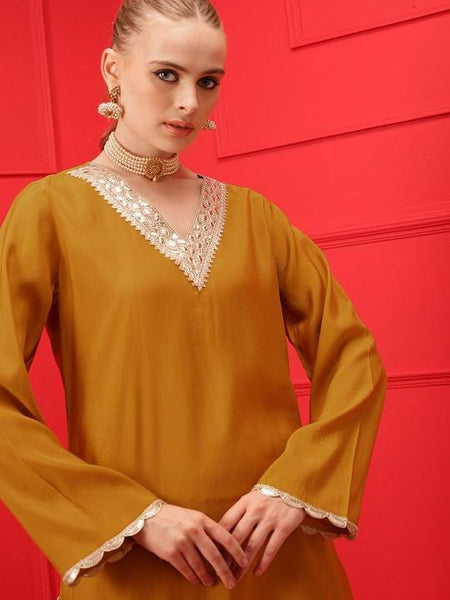 Lace Detailing Straight Kurta With Patiala Pants For Women, Tunic With Palazzo, Indian Dress, Party Wear Indo Western Outfit, Kurti Set VitansEthnics