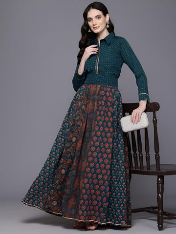 Printed Shirt With Skirt For Women, Indian Lehenga Choli, Wedding Guest Outfit, Indian Dress, Indian Gown Party Indo Western Dress VitansEthnics