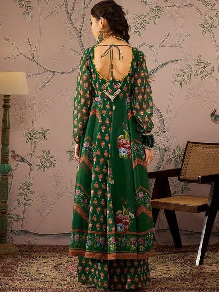 Floral Print Sweetheart Neck Anarkali Kurta With Palazzo Set for Women, Festive Ethnic Indian Dress, Wedding Guest Outfit, Lehenga Choli VitansEthnics