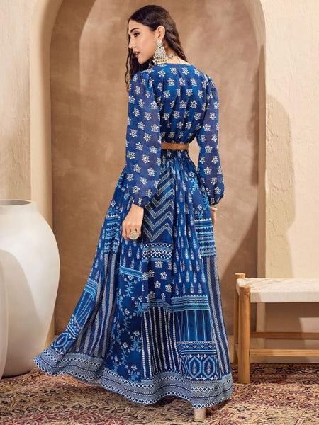 Ethnic Printed Crop Top With Skirt For Women, Indian Lehenga Choli, Wedding Guest Outfit, Indian Dress, Indian Gown Party Indo Western Dress5 VitansEthnics