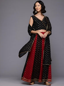 Embellished Crop Top With Skirt & Dupatta Set | Indian Lehenga Choli