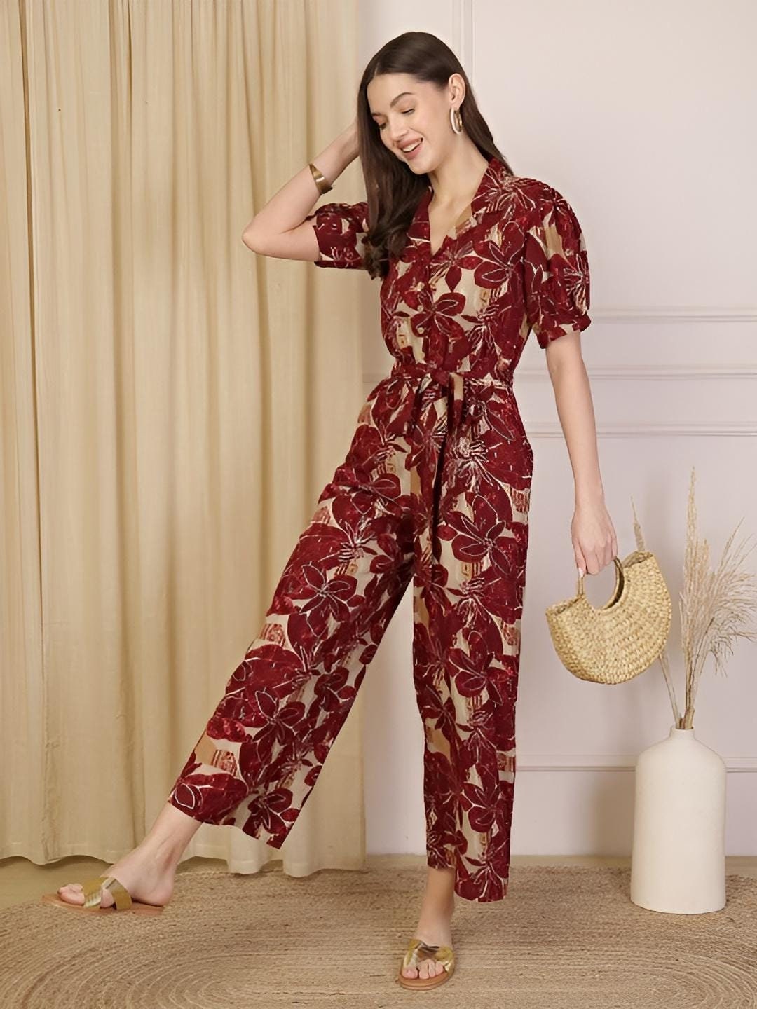 Indian Ethnic Printed Fusion Jumpsuit