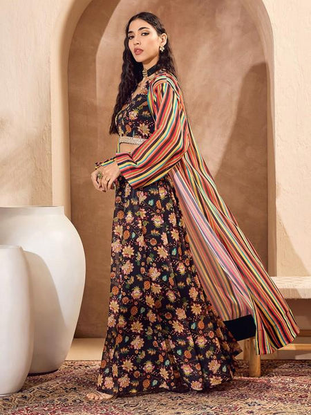 Floral Crop Top With Skirt & Shrug Set for Women, Coord Set, Festive Ethnic Indian Dress, Wedding Guest Indo Western Outfit, Lehenga Choli6 VitansEthnics