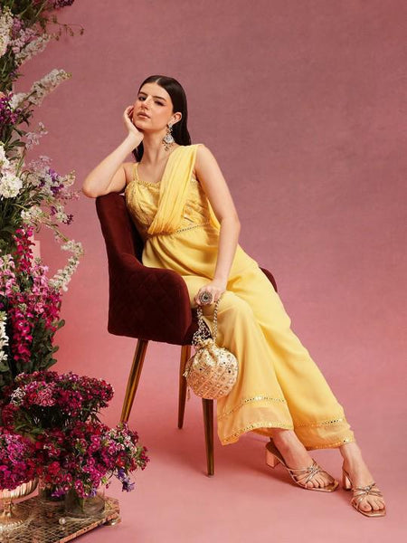 Embroidered Jumpsuit With Attached Dupatta For Women, Indian Jumpsuit, Indian One Piece Dress, Indo Western Outfit, Wedding Guest Outfit6 VitansEthnics