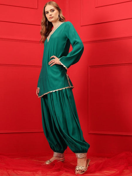 Lace Detailing Straight Kurta With Patiala Pants For Women, Tunic With Palazzo, Indian Dress, Party Wear Indo Western Outfit, Kurti Set VitansEthnics