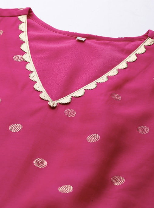 Piping modern ettim kurti neck designs