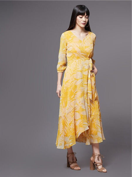 Women Floral Chiffon Midi Dress, Indo-Western Dress, Party Wear Indian Outfit, Wedding wear outfit, Midi Gown Dress, Fit and Flare Dress VitansEthnics